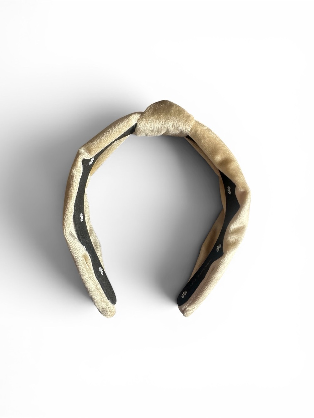 Lele Sadoughi Champagne Knotted Velvet Headband